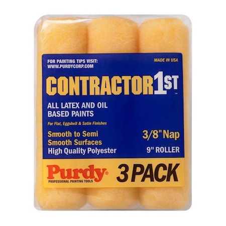 Purdy Purdy Contractor 1st Polyester 9 in. W X 3/8 in. Paint Roller Cover 3 pk 14E867000